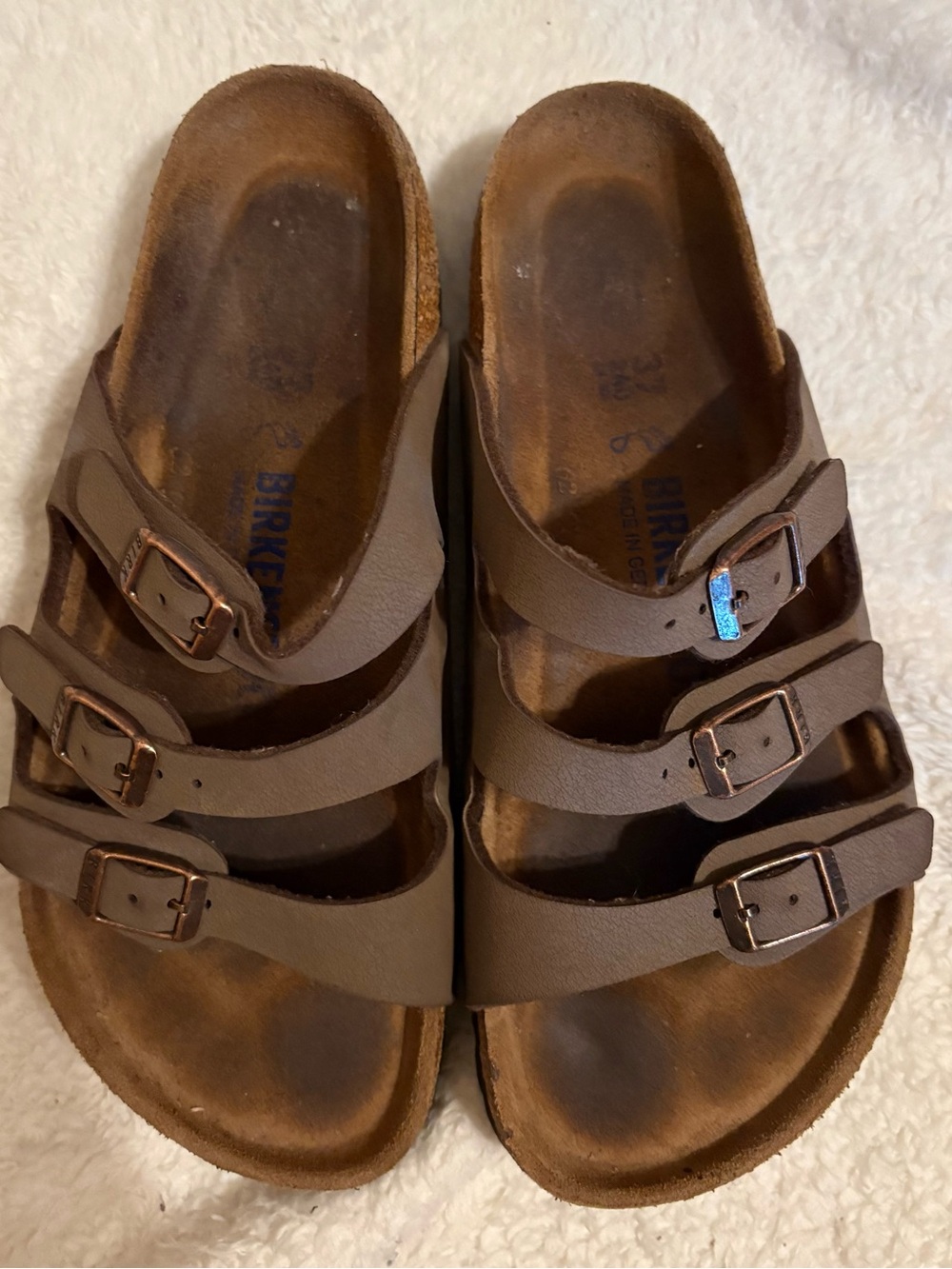 Women’s Birkenstock Florida Mauve Brown 3 Strap Sandals EU 37 US 7 EUC - Picture 5 of 8